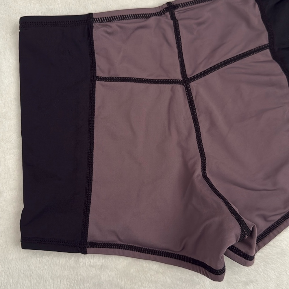 L*Space | Verona Reversible Swim Short Active Bikini Bottom Black/Purple (S) - Picture 14 of 16